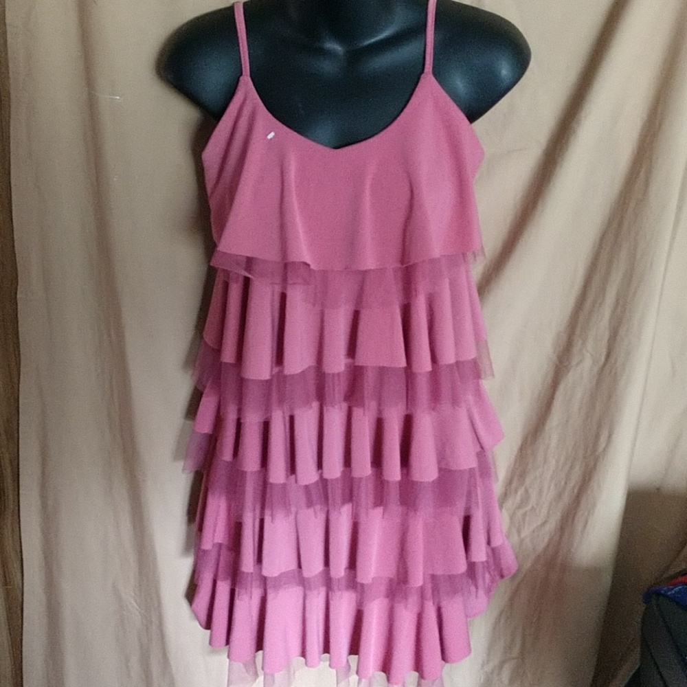 Cocktail Pink Ruffle 👗 Party Dress